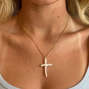 SEABONES pearl prayers cross pendant